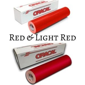 2 Pack 12"x 1 Yard Oracal 651 RED & LIGHT RED Cricut Hobby Craft Vinyl Decal